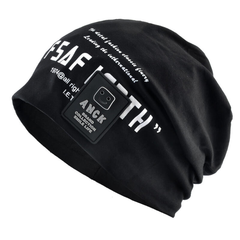 Gorro Masculino Outono Ao Ar Livre Fino Casual Crânios Gorros Impressão Letras Streetwear Hip Hop Primavera Chapéu