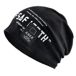 Gorro Masculino Outono Ao Ar Livre Fino Casual Crânios Gorros Impressão Letras Streetwear Hip Hop Primavera Chapéu