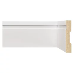 Kit Rodapé MDF 15 Barras Frisadas de 10CMX1,80m Rende 27m Branco/Frisado Moldufama Branco Frisado
