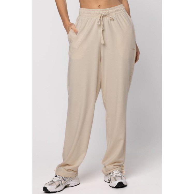 Calça Oversized de Moletinho Creme