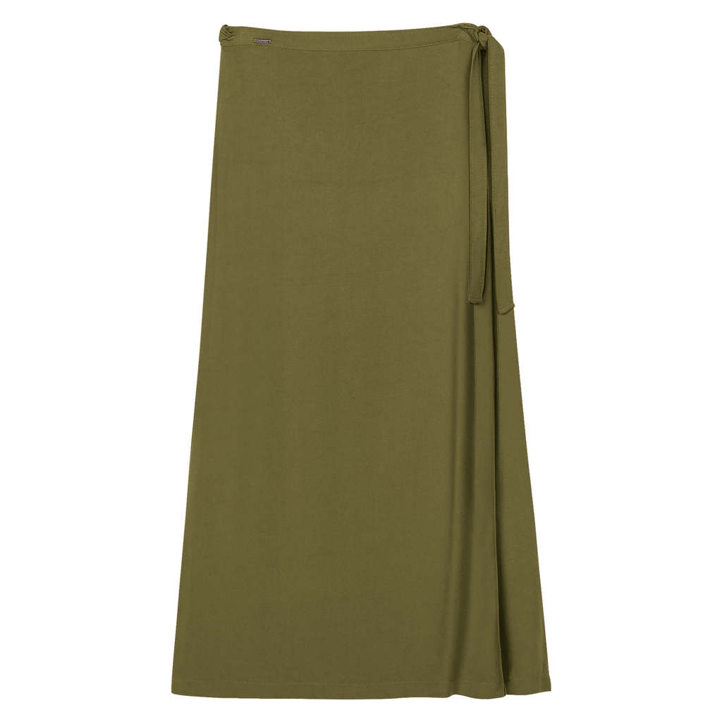 Saia Midi Feminina Viscose Transpassada Marialícia Verde