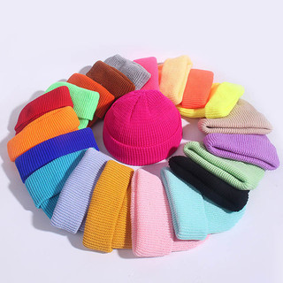 Gorros de malha estilo hip hop, gorros masculinos, gorros femininos, gorros de inverno quentes, sem aba, largos, estilo 