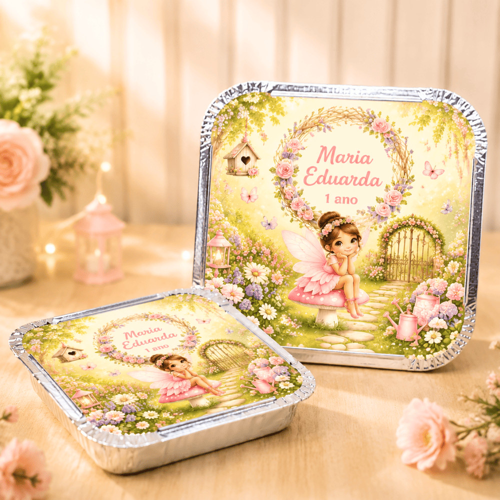 Marmitas Personalizadas 220ml Jardim Encantado Lembrancinha de Festa Bolo Aniversário