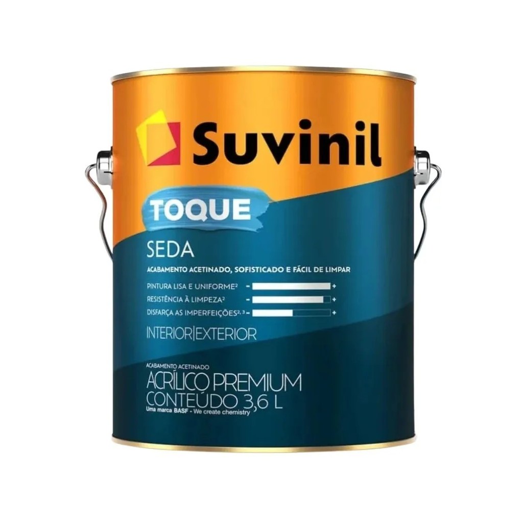 Tinta Acrílico 3,6 L Suvinil Toque Seda Branco