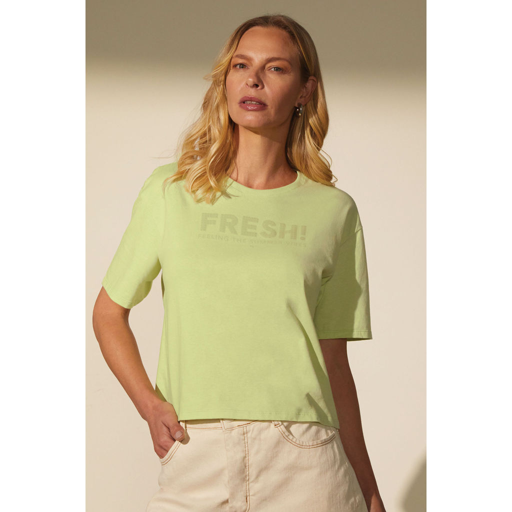 T-Shirt Feminina Estampa Fresh Marialícia Verde