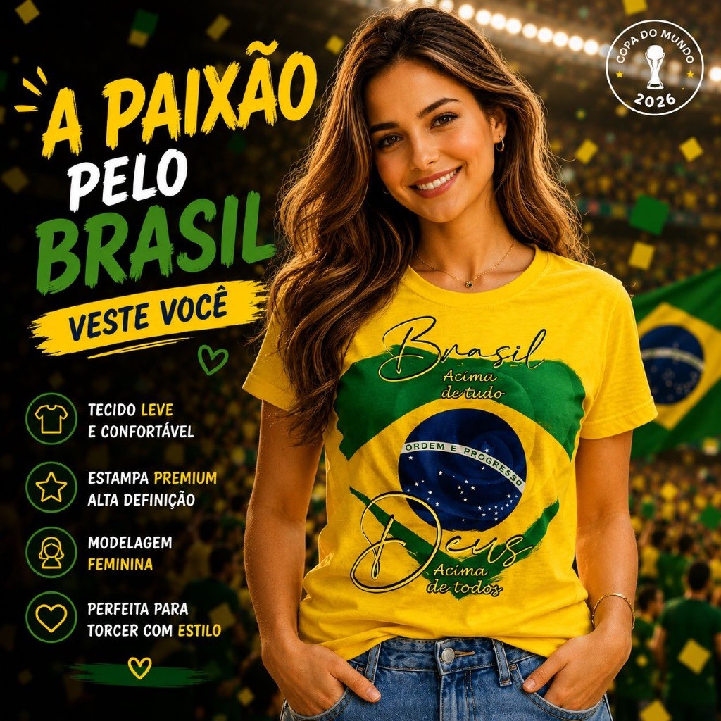 Camiseta Eleições BRASIL Unissex T-shirt Brasil Deus a cima de Tudo ENVIO IMEDIATO
