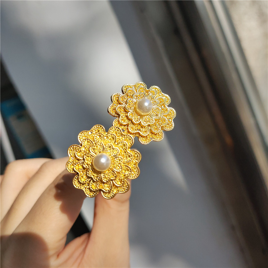 Frete grátis grampo de cabelo estilo Tangzi imitação de filigrana dourado feito à mão grampo de cabelo Hanfu cabeça joia