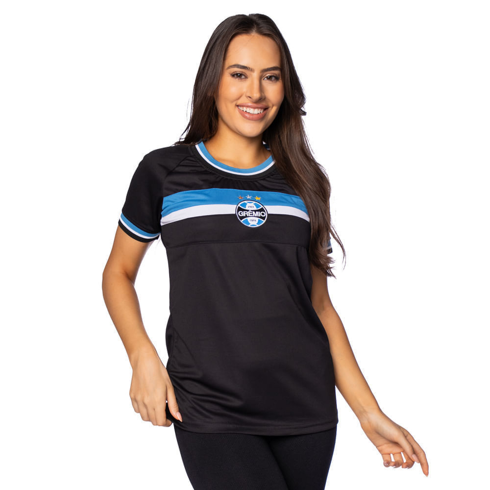 Camiseta Feminina Legend Grenal Grêmio Preto/Azul