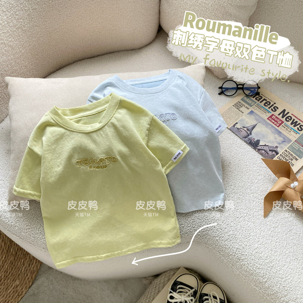 Meninos verão de manga curta crianças leve respirável topos crianças versão coreana All-Match camisetas roupas de verão 