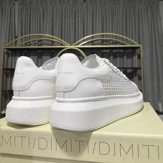 Sapatos brancos de couro feminino 2024 verão novo estilo de sola grossa All-Match na moda fino tênis casuais malha de co