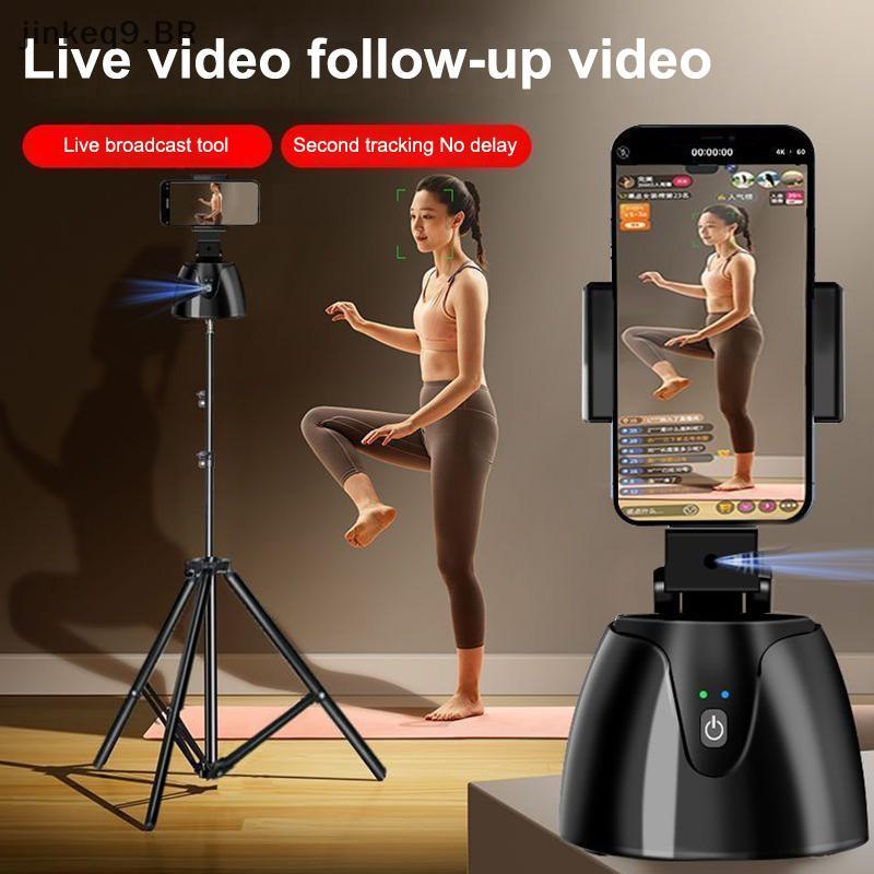 Estabilizador Jin Gimbal 360 ° Rotação AI Auto Face Traing Suporte Para Telefone Desktop Com Controle Remoto Vloging Liv