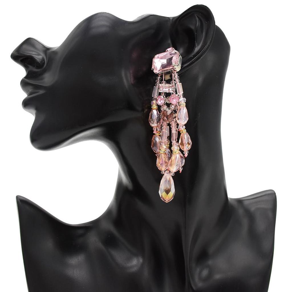 Europeu americano único na moda em forma de flor brincos de cristal feminino moda tendência gota de água acessórios brin