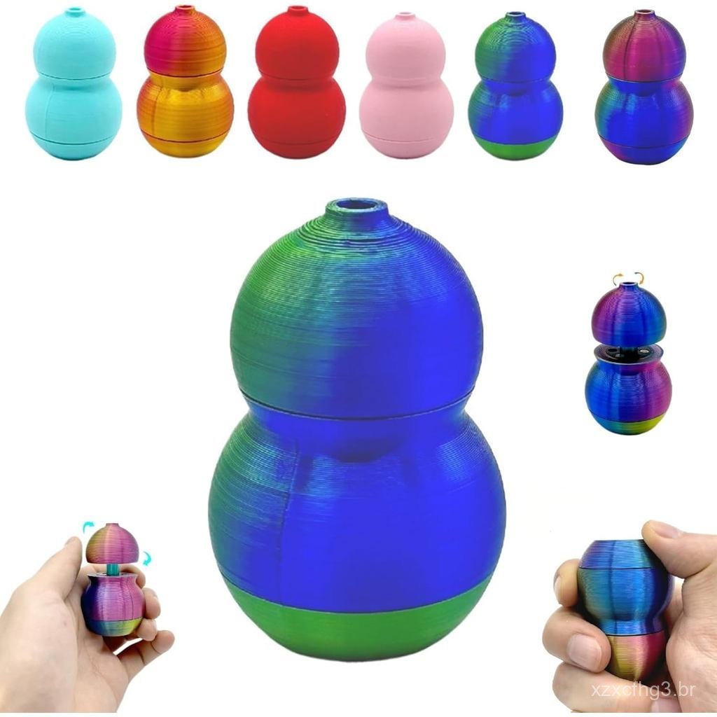 Brinquedo Giratório em Forma de Cabaça Impresso em 3D, Brinquedos de Mesa para Aliviar o Estresse e Passar o Tempo, Pres