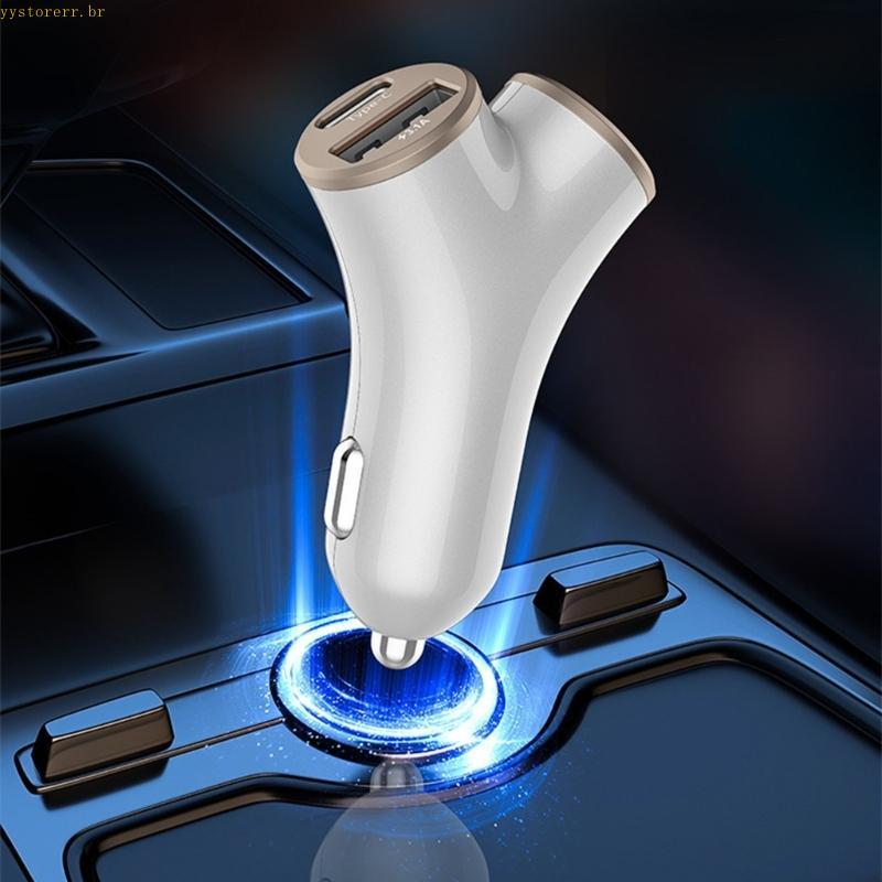 YYS Carregador Carro Confiável 4 Portas 48W Velocidade USB Type C 5A Carregamento Rápido Para Telefones