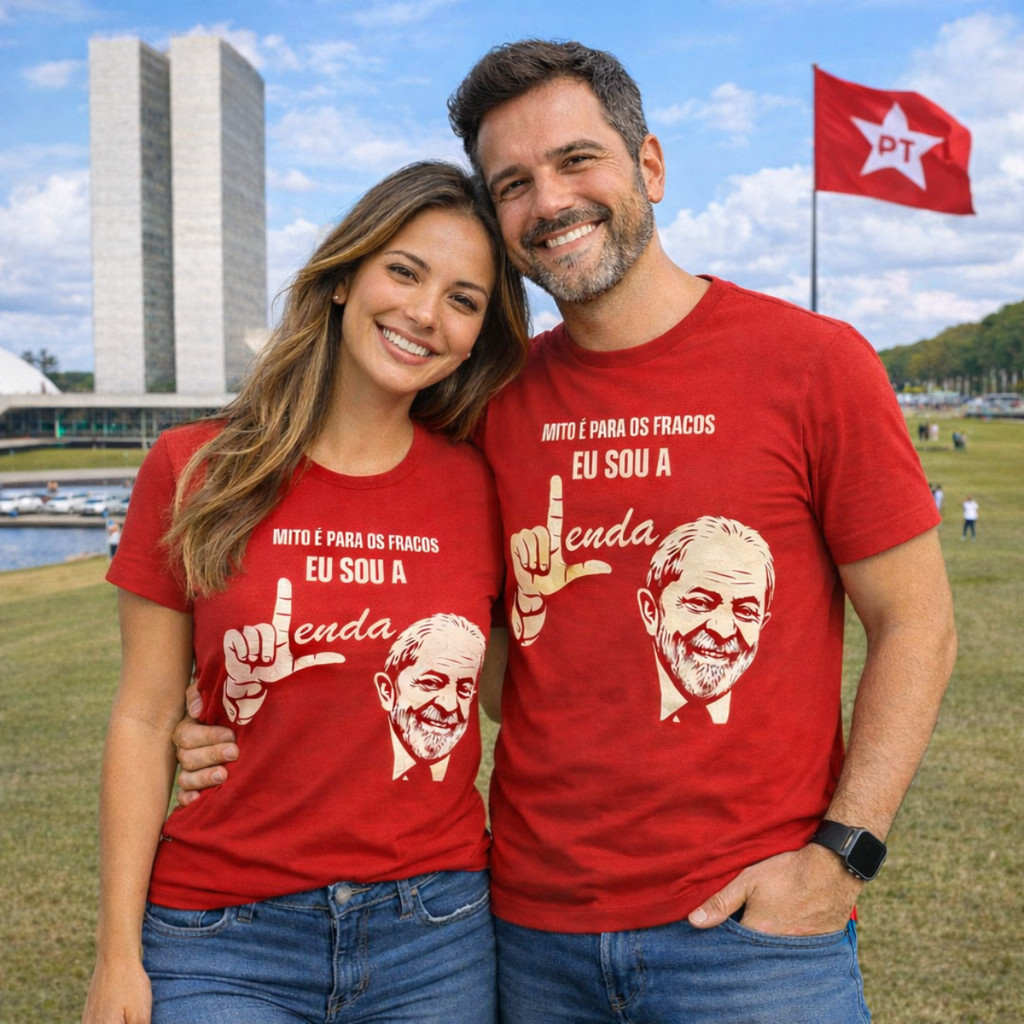 Camiseta Unissex 100% Algodão Mito É Para Os Fracos Eu Sou A Lenda Lula PT