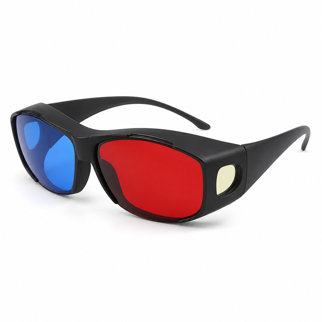 Óculos 3D Anáglifo Red Cyan Premium Armação vermelo e azul