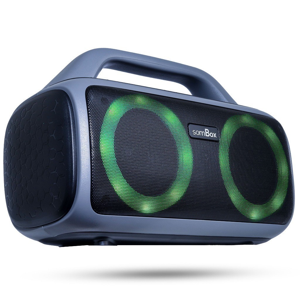 Caixa De Som Bluetooth Amplificada Alto Falante LEDs RGB USB Pendrive SD Radio Fm Aux P2 100W