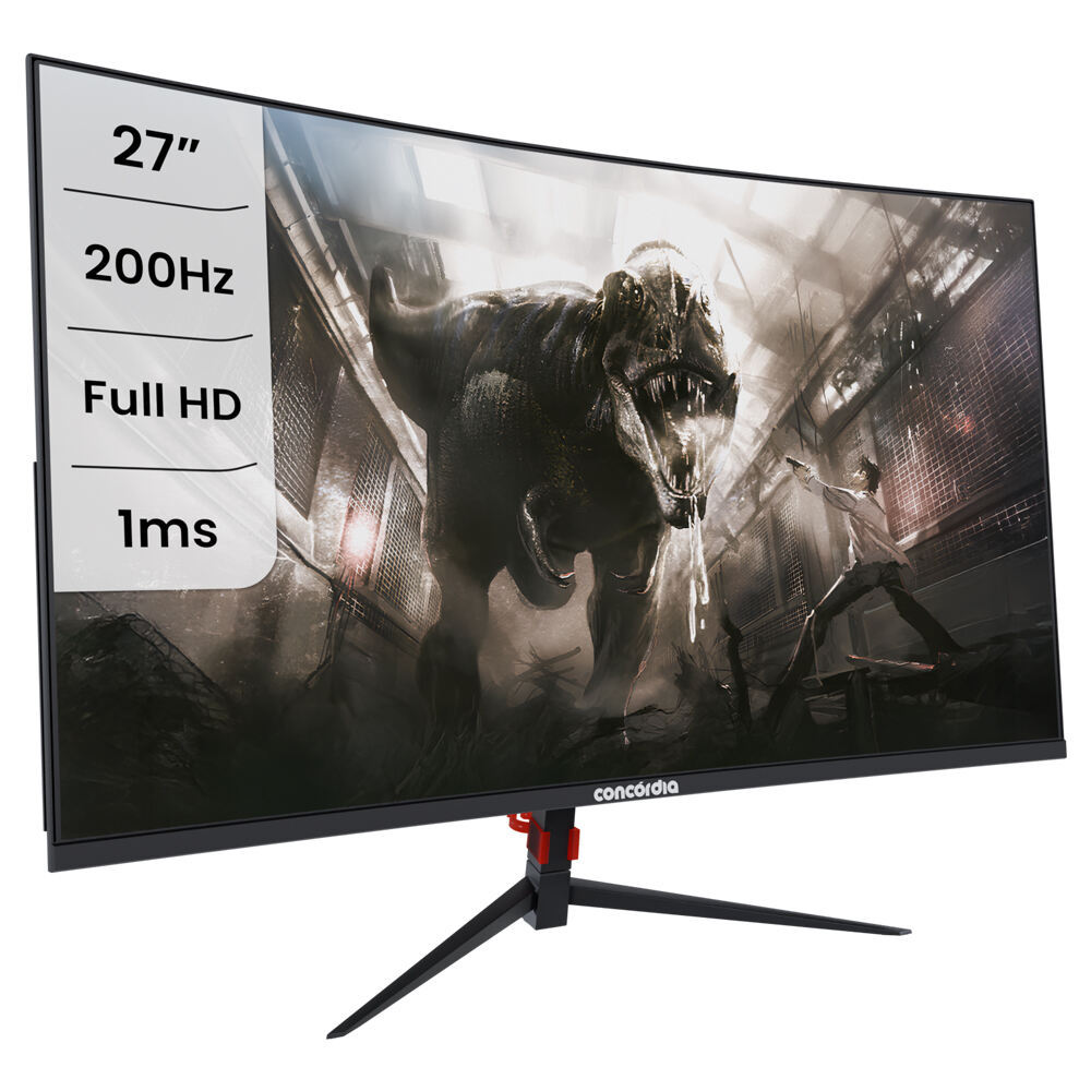 Monitor Concórdia Gamer Curvo 27" CZ270F 200hz Led Full HD 1ms 2xHDMI, DP sRGB 100% Freesync Premium