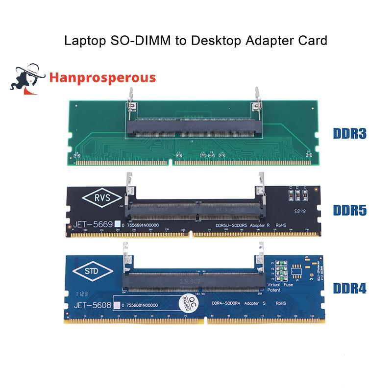 Hanprosperous > DDR3 DDR4 DDR5 Laptop SO-DIMM Para Desktop Adaptador Conversor De Cartão Memória RAM Conector Bem
