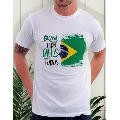 Camiseta Camisa Brasil Acima De Tudo, Deus Acima de todos Meu partido é o Brasil — imagem 2 de 2
