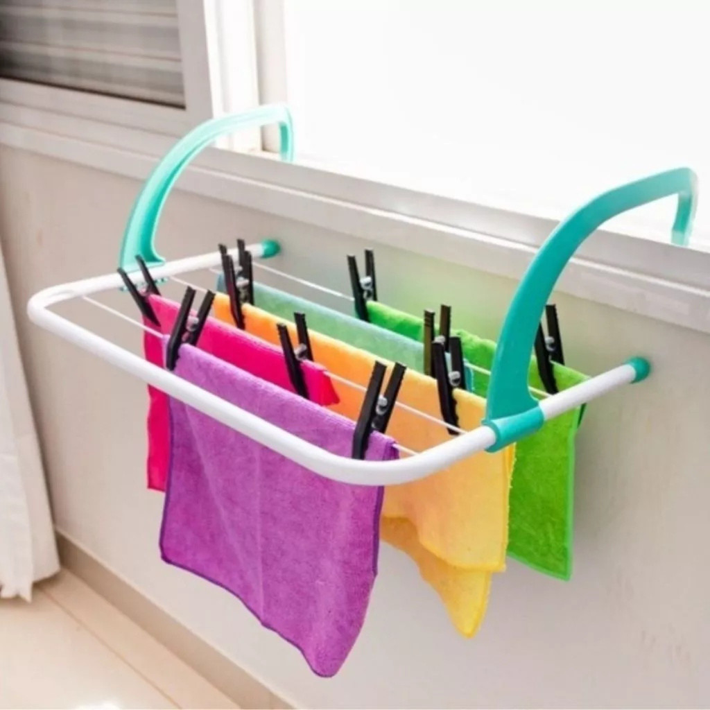 Varal Portátil Para Apartamento Secador De Roupas Prático e Retrátil Para Janela e Parede - Kaziva — imagem 2 de 2