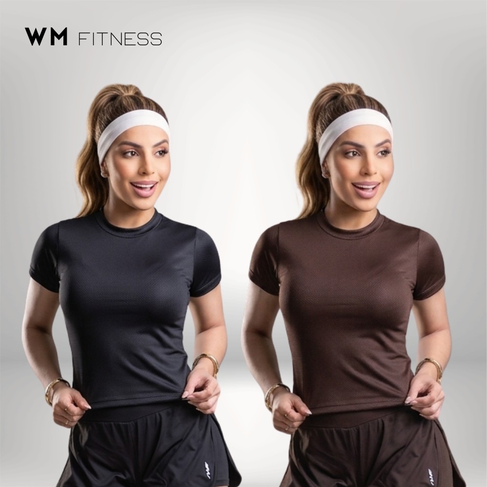 Kit 2 Camiseta Academia Feminina Dry Fit Treino Blusa Caminhada Treino Musculação