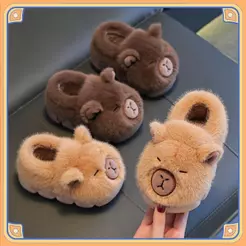 Chinelos Infantis Perfumados , Sapatos De Algodão Quente Capivara , Bonitos Antiderrapantes Engrossar Macios Para Casa I