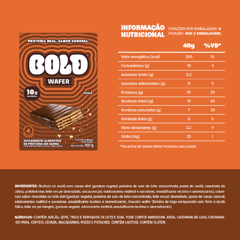 BOLD WAFER AVELÃ 40G - KIT 4 UND. · foto 2