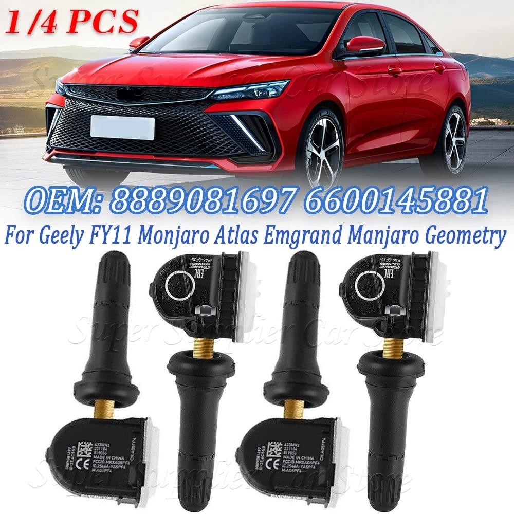 1/4 Pçs TPMS Sensor De Monitor Pressão Dos Pneus 433MHz Para Geextremamente FY11 Monro Atlas Emgrand Manjaro Geometria A
