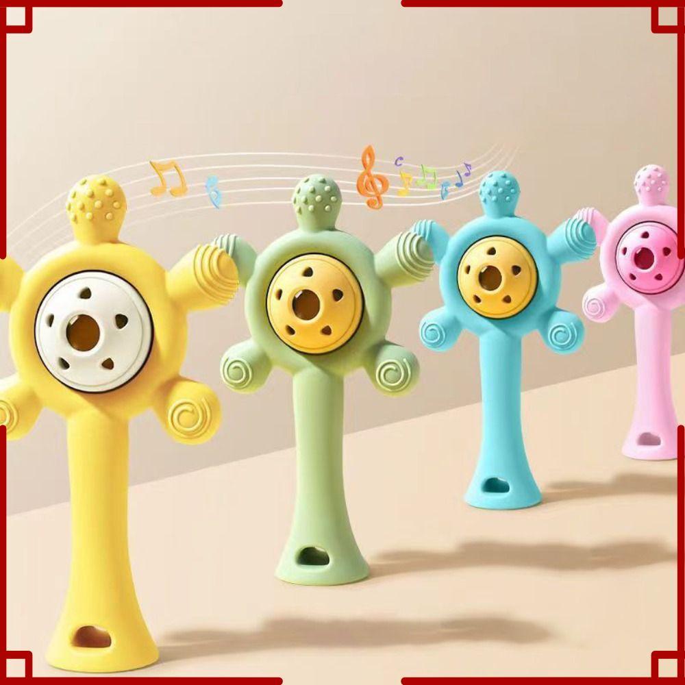 Brinquedo De Chocalho Para Bebê , Macio Mordedor Infantil , Anel De Dentição De Silicone , Brinquedos Sensoriais