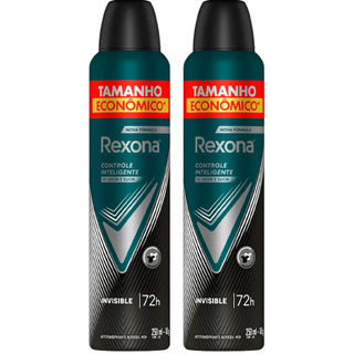 Kit Desodorante Antitranspirante Aerosol Rexona Invisible 72 horas 250ml - 2 Unidades