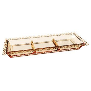 Petisqueira 3 divisórias Diamante luster 30x13x2,5cm L Hermitage