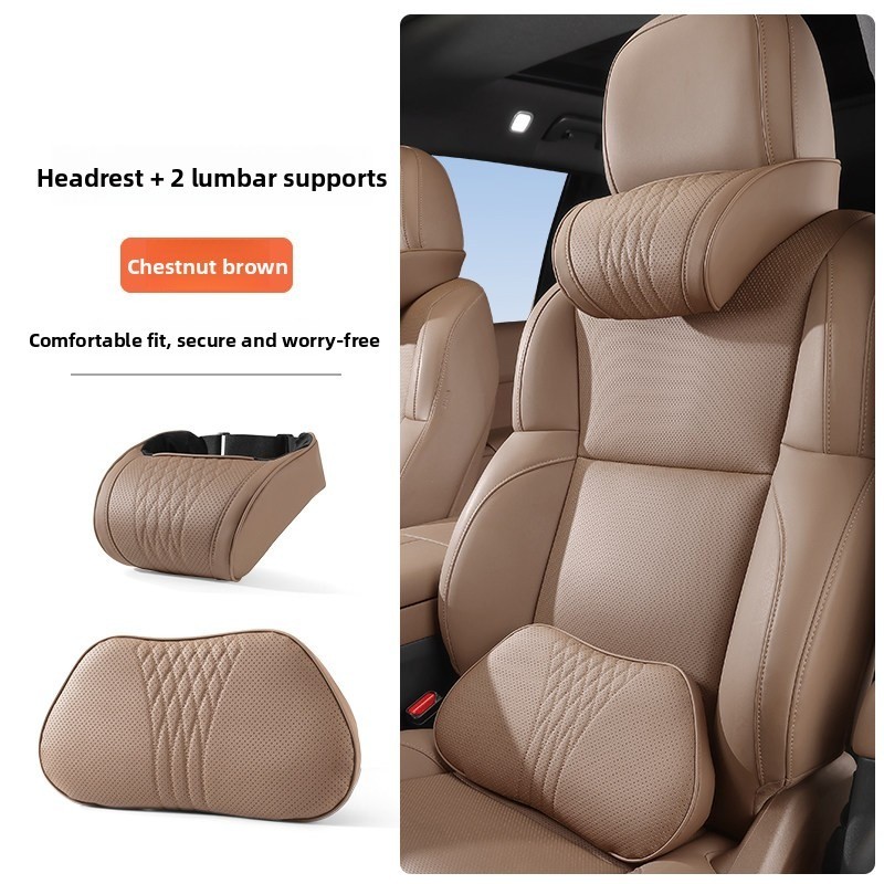 Travesseiro De Encosto De Cabeça Do Carro Lombar De Couro Automático Descanso Espuma De Memória Para Audi TT A4 A5 Q2 Q5
