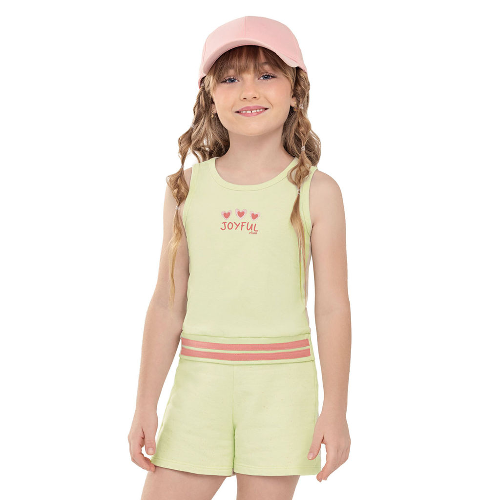Conjunto Curto Infantil Menina Joyful Elian Verde