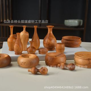 Ya cipreste vaso de madeira maciça flores secas arranjo flor Homestay casa Qingju simples elegante literário nórdico peq