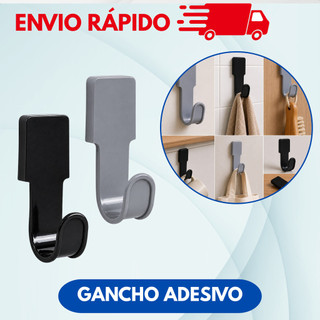 Gancho Multiuso Autoadesivo Sem Furo Plástico Resistente Suporte de Parede Para Cozinha Banheiro Casa