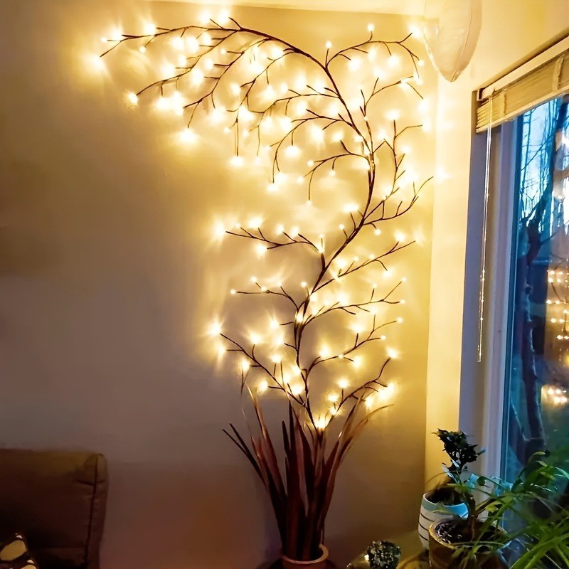 Luz de Fada Arvore de Natal USB Fio de Vinha Luz Amarela Decorativa Com Controle