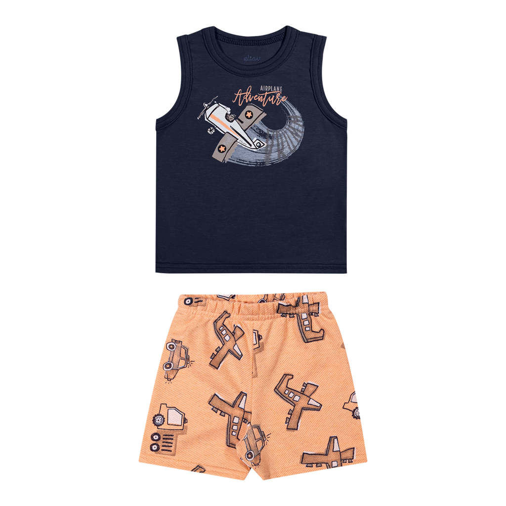 Conjunto Bebê Menino Avião Adventure Elian Azul Escuro · foto 2