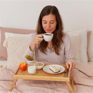 Mesa Para Notebook Bambu Dobrável Bandeja Café Da Manhã Cama Sofá Home Office Suporte De Madeira Multiuso