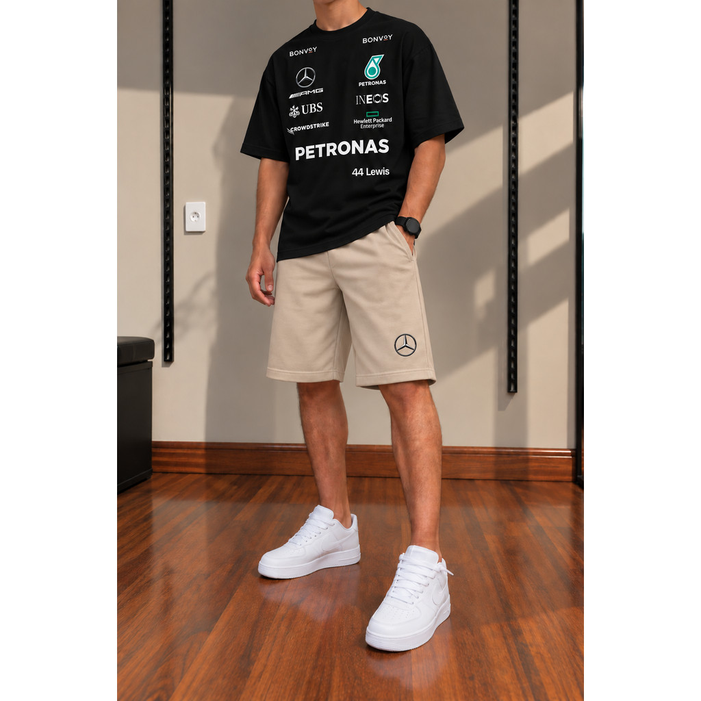 Conjunto Juvenil Menino Lançamento Kit Camisa Bermuda Masculino Verão Mercedes