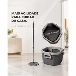 Mop Esfregão Limpeza Separa Agua Suja Da Limpa Zimpa Turbo