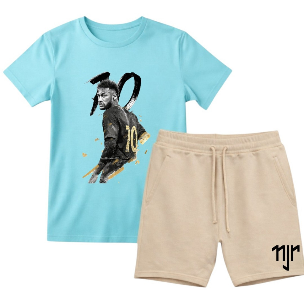 Kit Camiseta + Short Moletom Neymar Conjunto Infantil — imagem 2 de 2