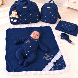 Kit Bolsas de Bebê Térmica Impermeável + Um Kit Saída de Maternidade 100% algodão