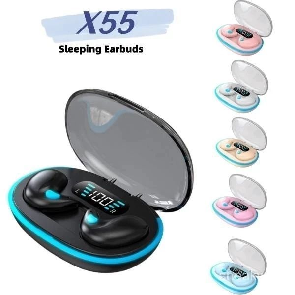 Fones de Ouvido Bluetooth 5.4 X55 com Visor LED, Hi-Fi Estéreo, Cancelamento de Ruído, Design à Prova d’Água para Graves