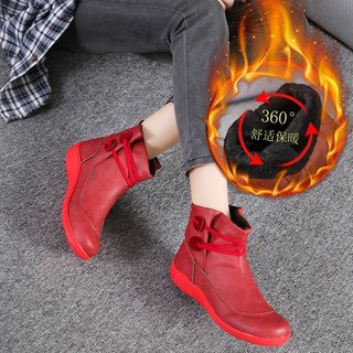 35-43 plus Size 41 botas curtas Extra grandes mulheres inverno mais algodão moda botas de salto plano botas de neve bota