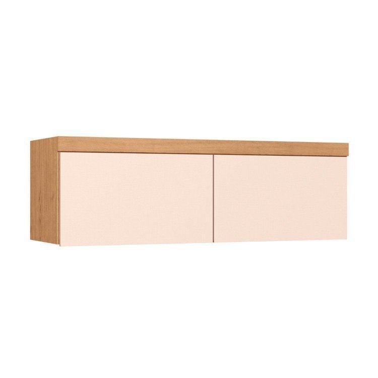 Armário Aéreo Modulado Casal 2 Portas Infinity Marrom/Cedro/Blush Cedro/ Blush Line
