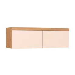 Armário Aéreo Modulado Casal 2 Portas Infinity Marrom/Cedro/Blush Cedro/ Blush Line