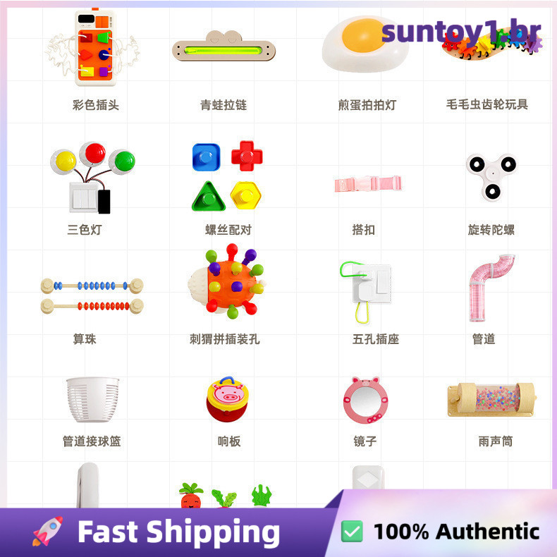 Montessori Life Skills Busy Board Wooden DIY Toy With Locks Latches Early Learning Activity For 1 Year Old Toddlers