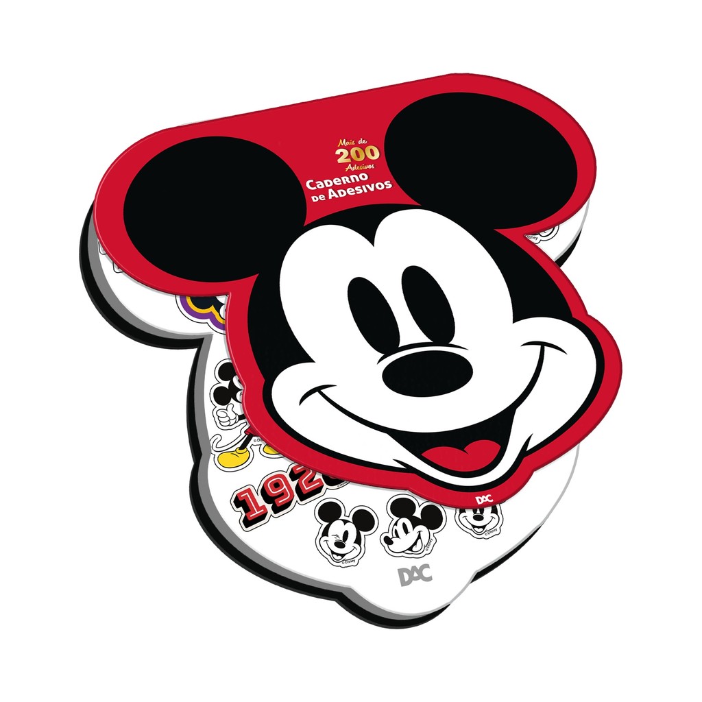 Caderno de Adesivos 20 fls com 200 Adesivos Mickey - DAC