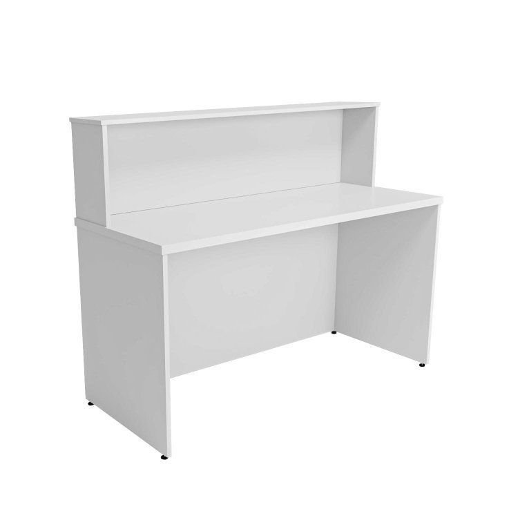 Balcão Atendimento Recepção Consultório 120x60cm Branco Branco · foto 2